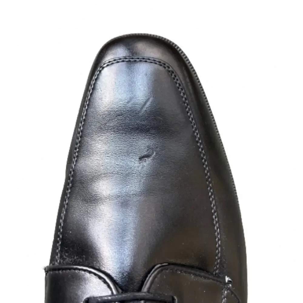 GUC Van Heusen Mens Black Memory Foam Dress Oxford Shoes.  Size 11